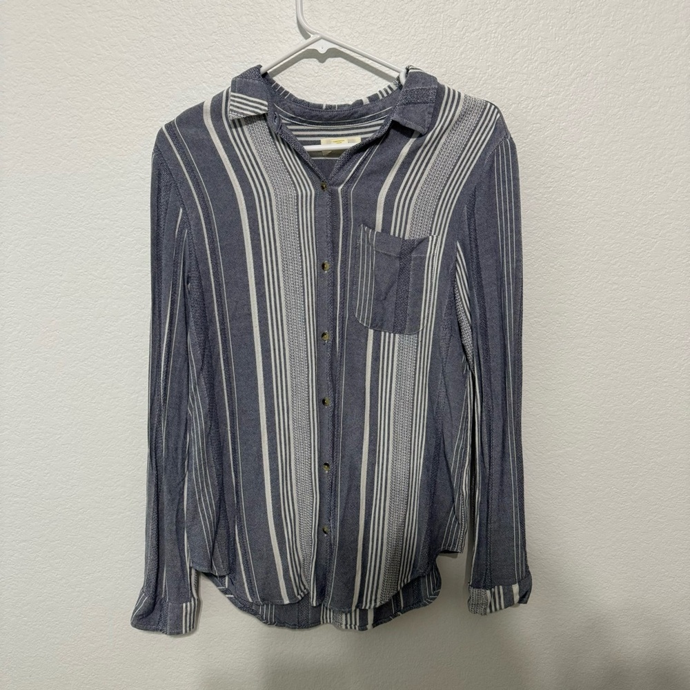 Women’s Medium Maeve by Anthropologie Blue/White Buttondown